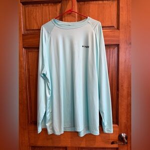 Columbia Light Aqua Long Sleeve Performance Tee